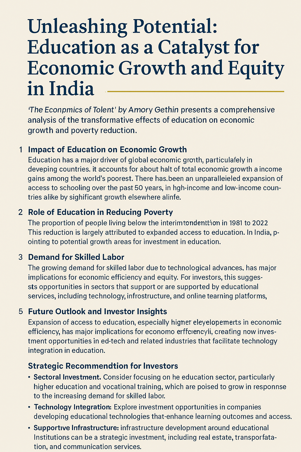 Unleashing Potential: Education as a Catalyst for Economic Growth and Equity in India